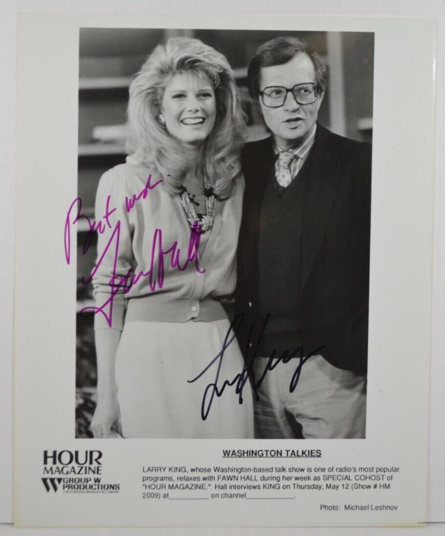 Larry King & Fawn Hall Autographed 8\