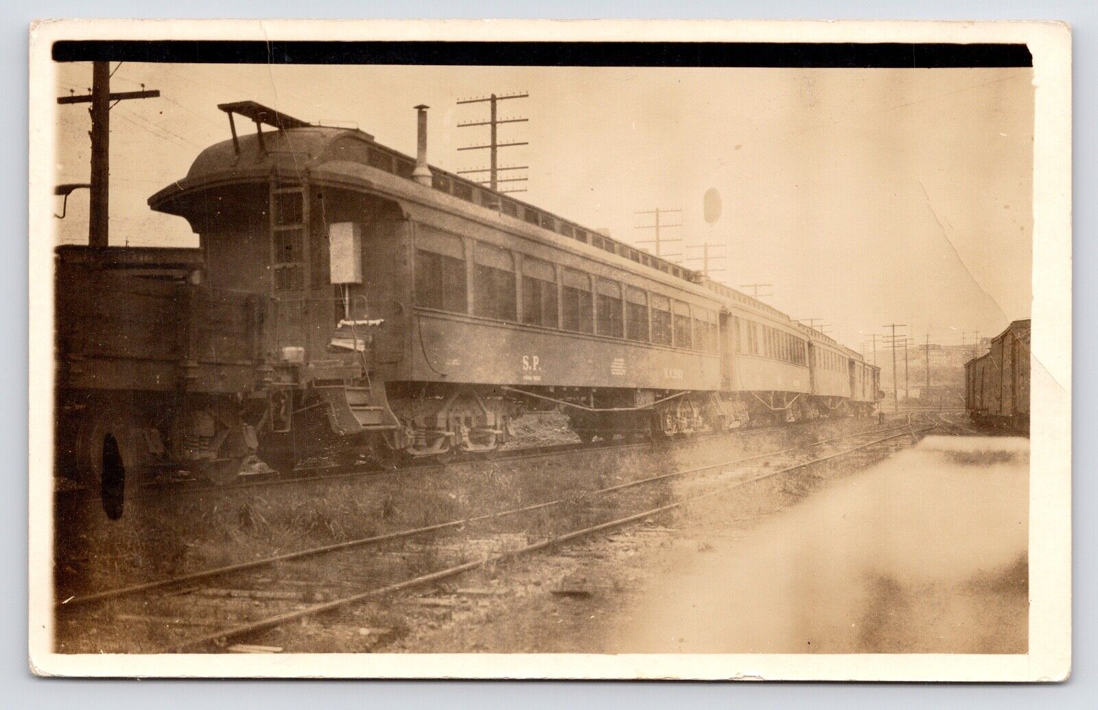 c1920s~Southern Pacific Railroad Car~Train Yard~SP RR~Oregon~RPPC Postcard