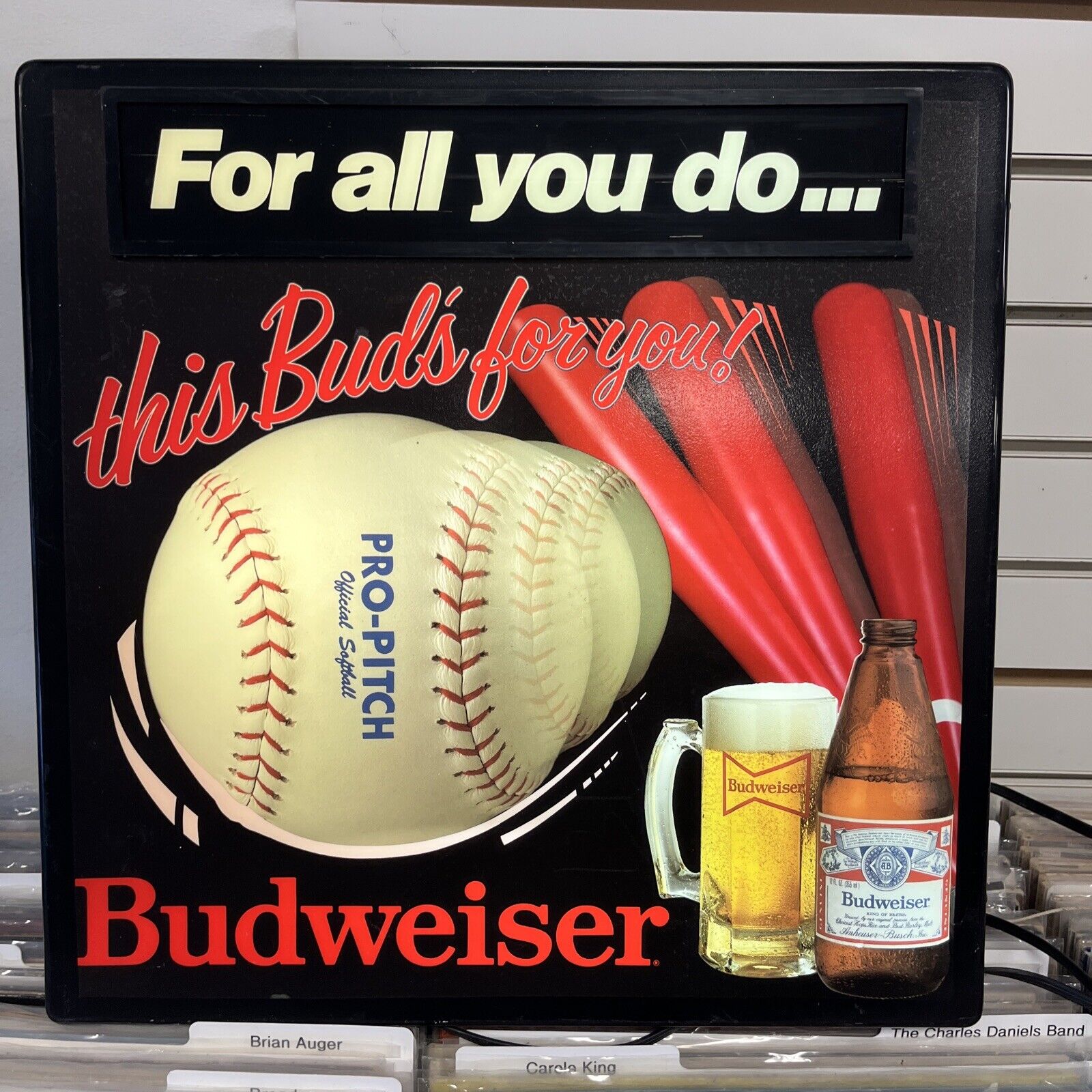 Vintage Budweiser Beer Lighted Sign -  18” X 18”  - 1991 - CLEAN
