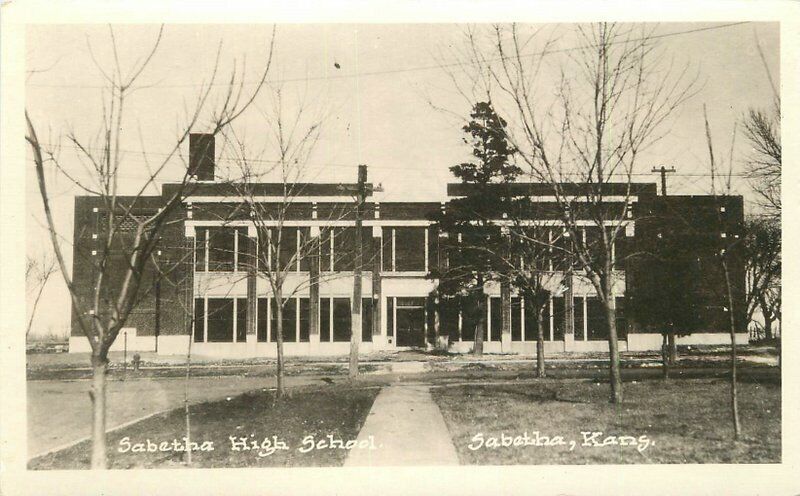 C-1910 Sabetha High School Kansas RPPC Photo Postcard 20-12330