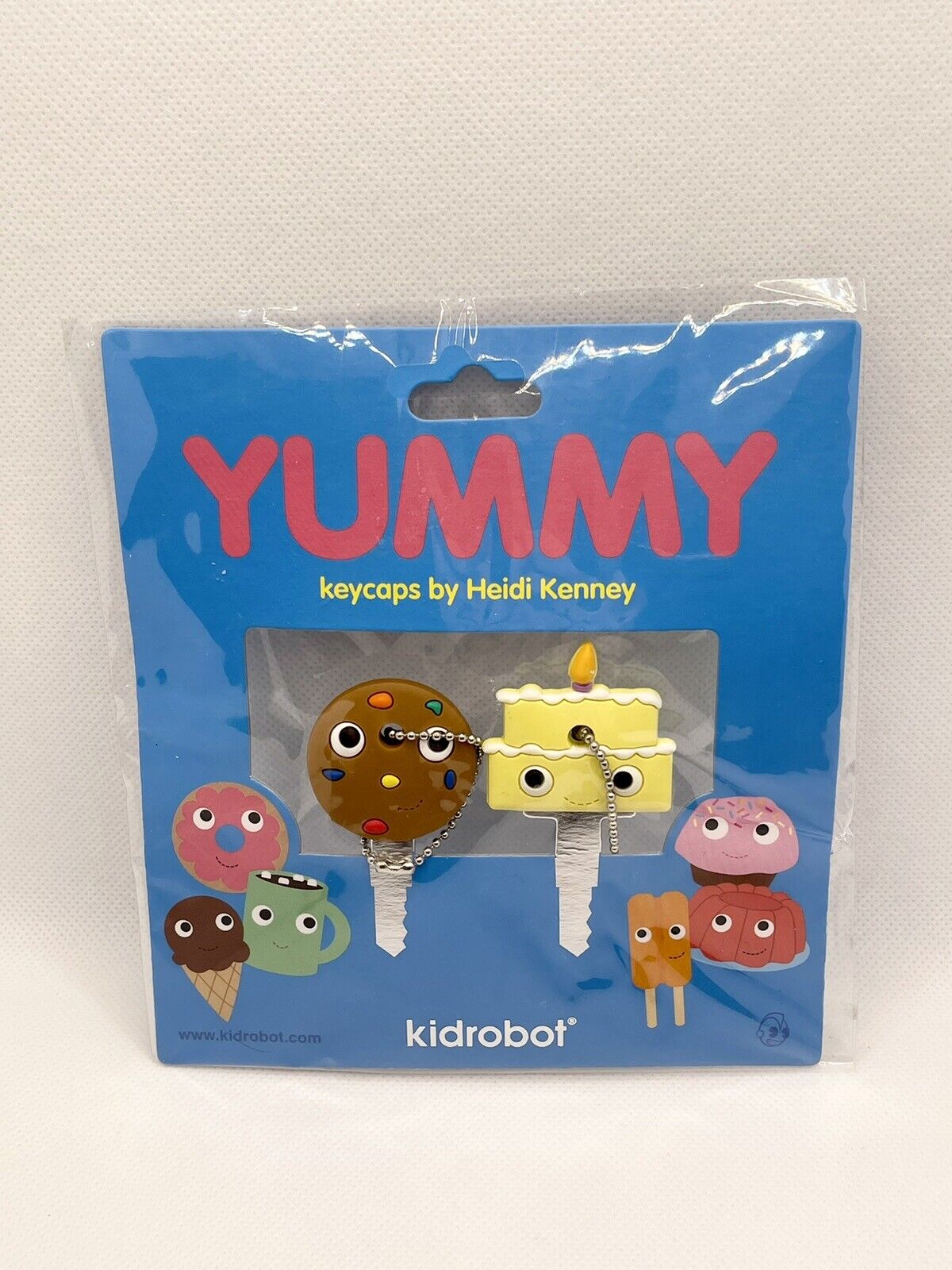 Kidrobot Yummy World Heidi Kenney Keycap Covers Yellow Cake & Rainbow Cookie NEW