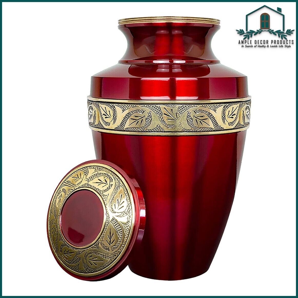 Brass Cremation Urns for Human Ashes Elegant Decorative Urns Large Size 300 lbs.