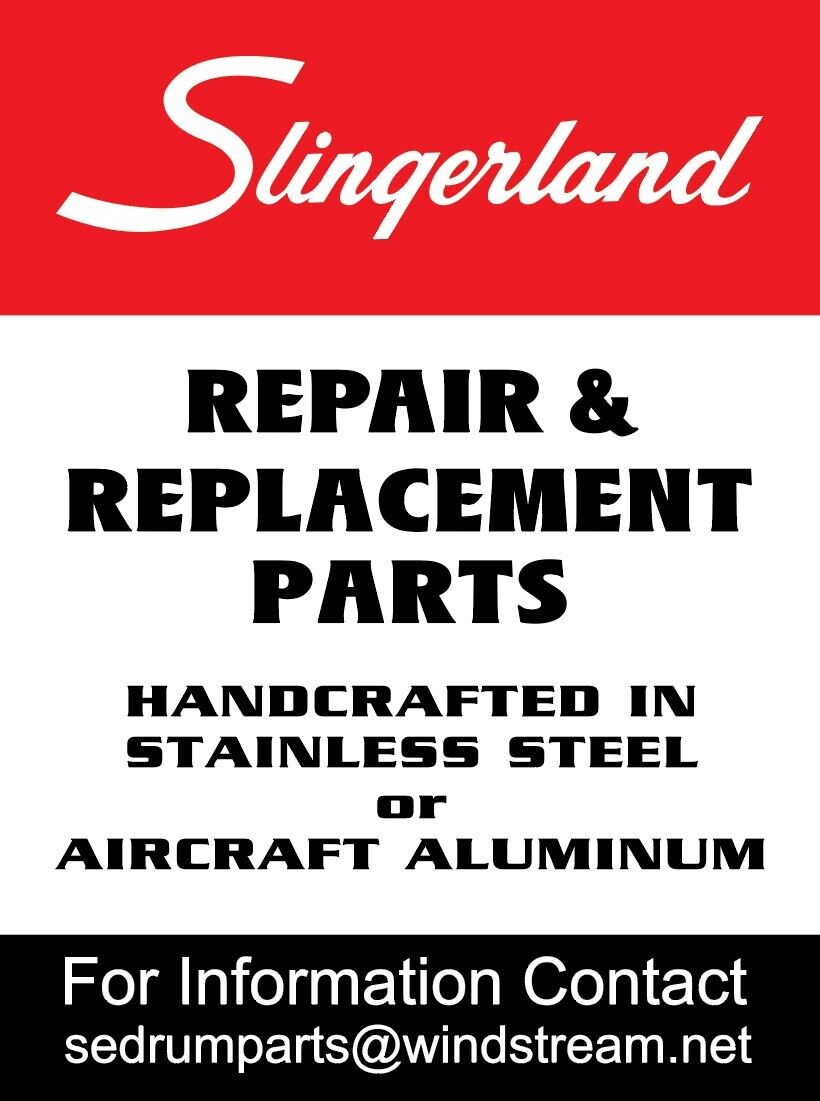 Slingerland #674 butt replacement clamp bar w/ screws threaded aircraft aluminum