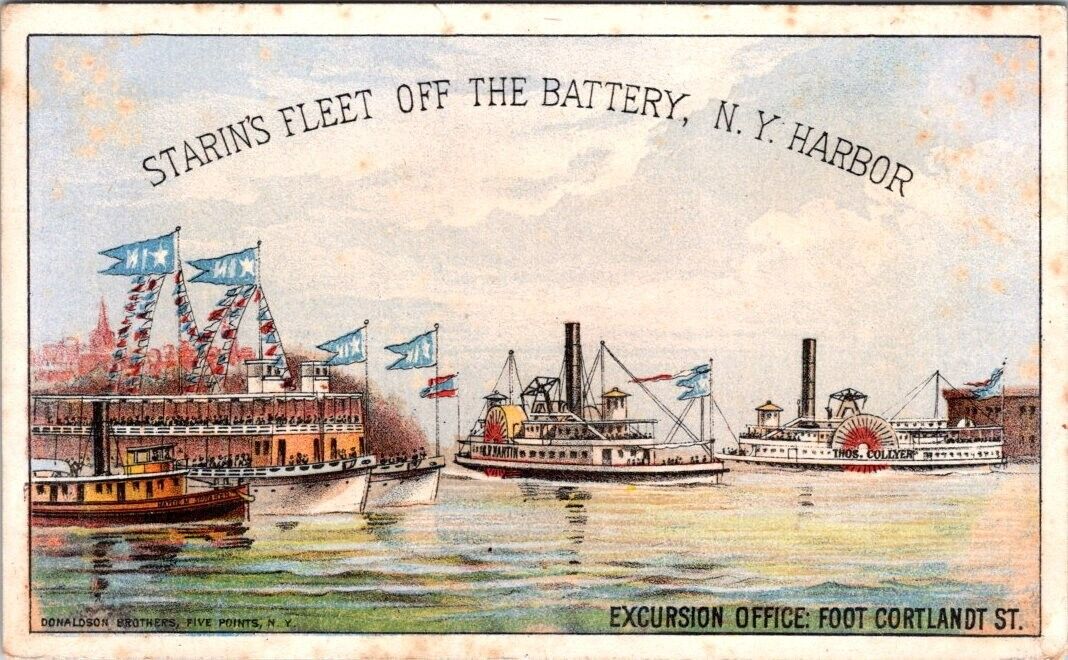 Starin\'s Fleet Battery NY Harbor Glen Island Steamers St Nicholas Laura M HPV1