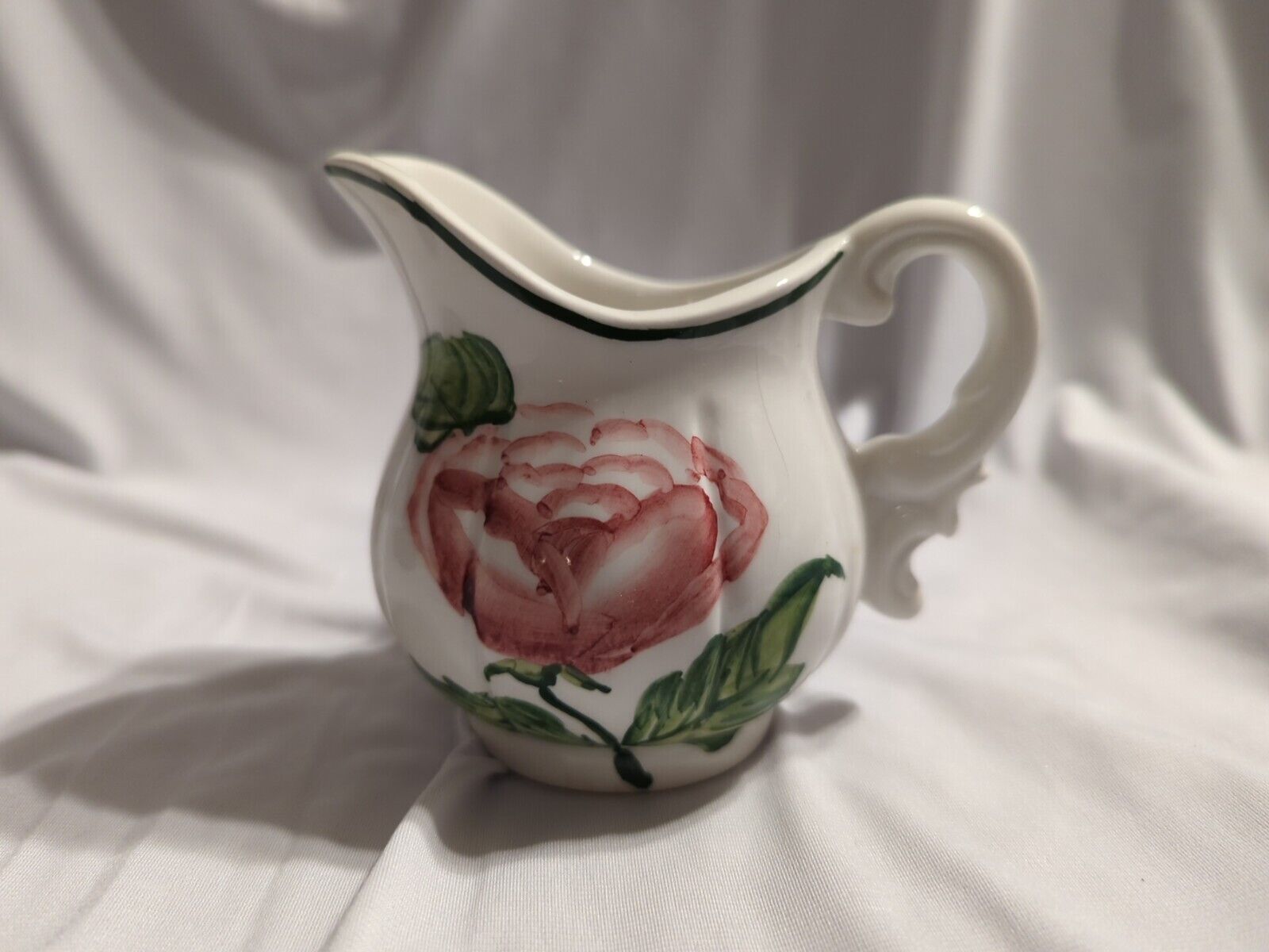 Ancora Hand Painted Floral Ceramic Creamer & Sugar Bowl , Italain Made PRE-OWNED