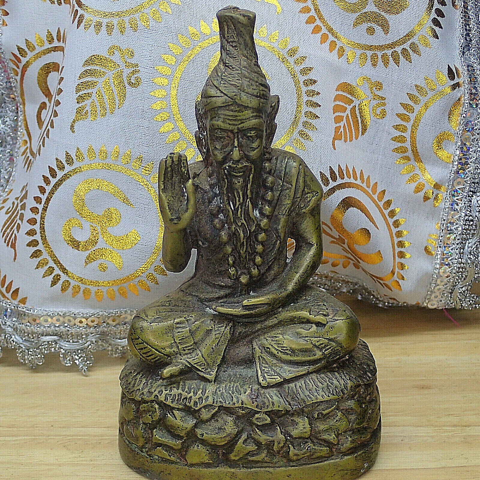 Rare Hermit Lersi statue / Buddhism Talisman Ruesi Sculpture Collectible Buddha