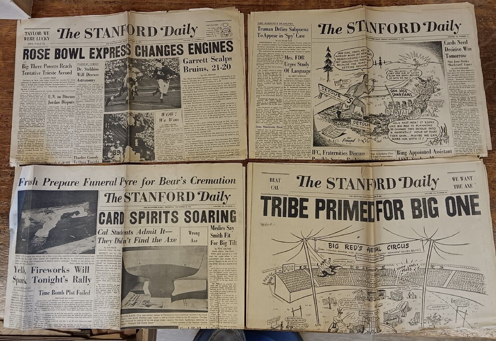 Stanford Daily Newspaper Lot 10 Oct. 1953 To Feb. 1954 Plus Big Game Issue 