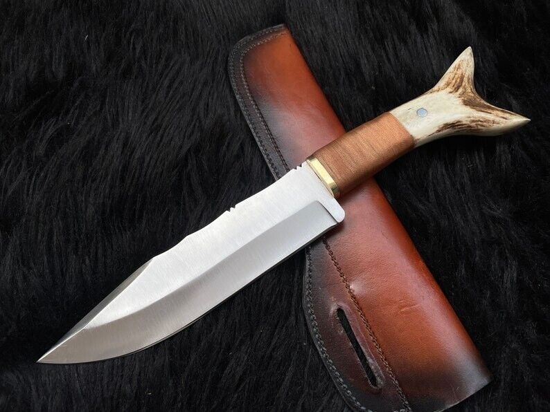Handmade Bob Loveless Knife, Hunting Knife, Custom Handmade Knife, stag horn.