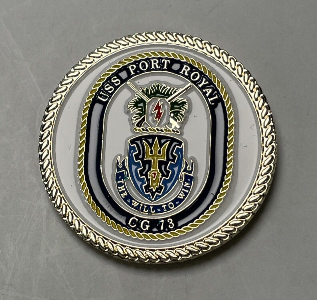 US Navy USS Port Royal CH 13 ChallengeCoin Presented By The Commanding Officer
