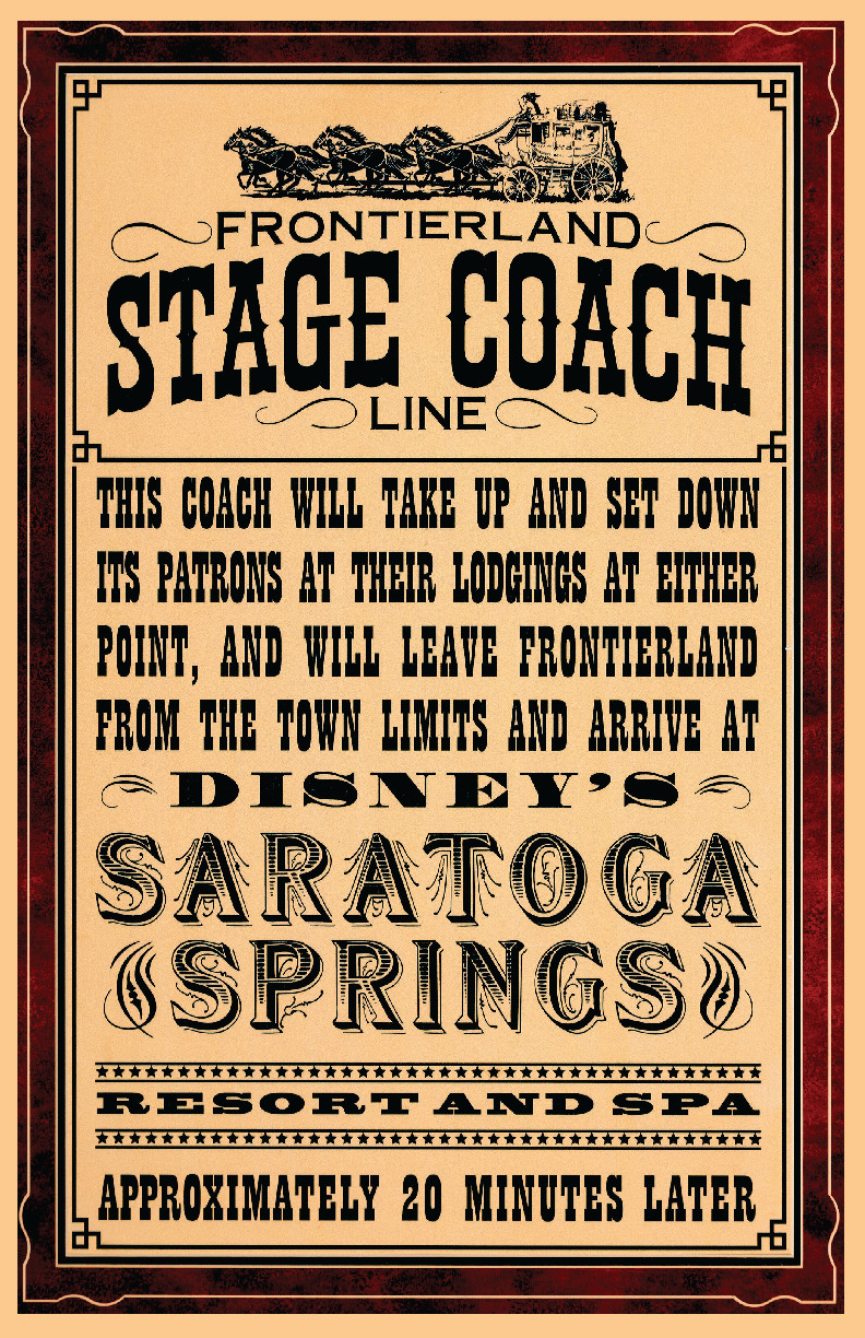 Disney World Saratoga Springs Resort and Spa Stage Coach Frontierland Poster