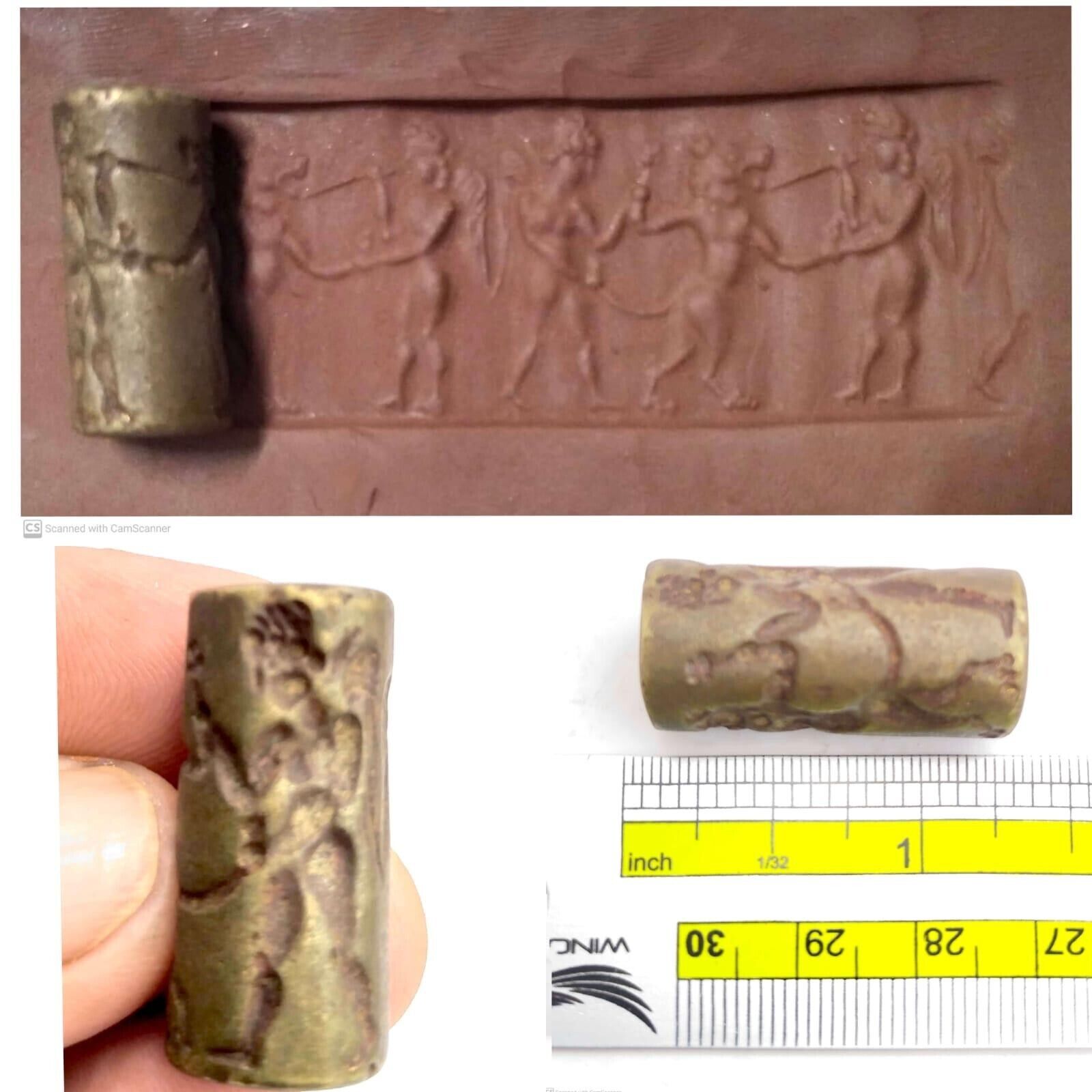 Roman bronze   Old   Rare cylinder seal intaglio  bead