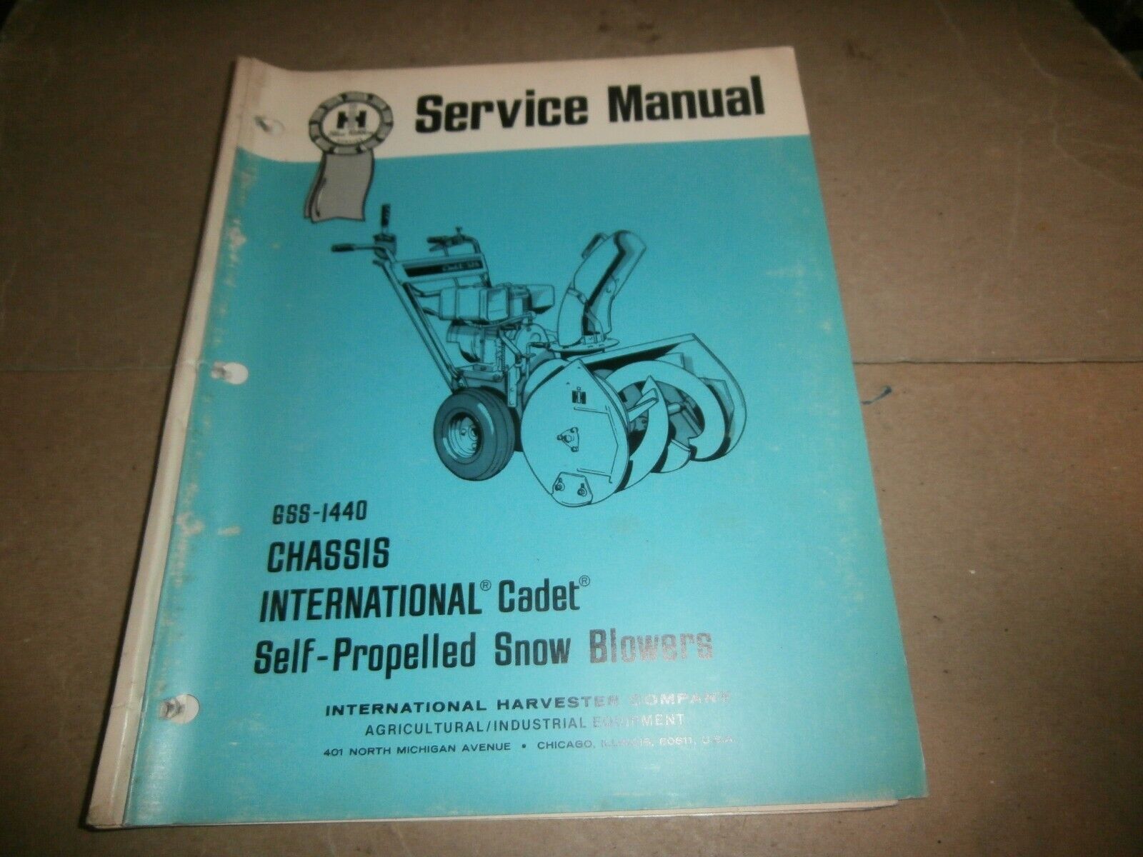 1973 IH International Cadet GSS-1440 Snow Blower Service Manual 265 268 328