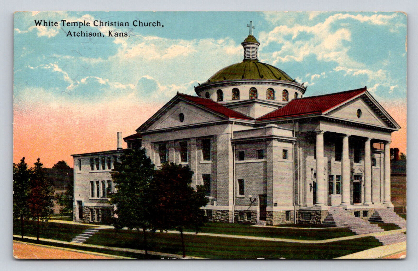 c1910s White Temple Christian Church Atchison Kansas P808