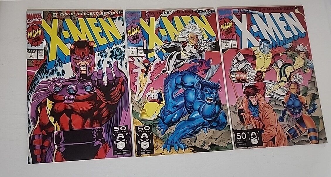 X-Men (1991 series) 3 Variants. Very Fine condition. Marvel comics 