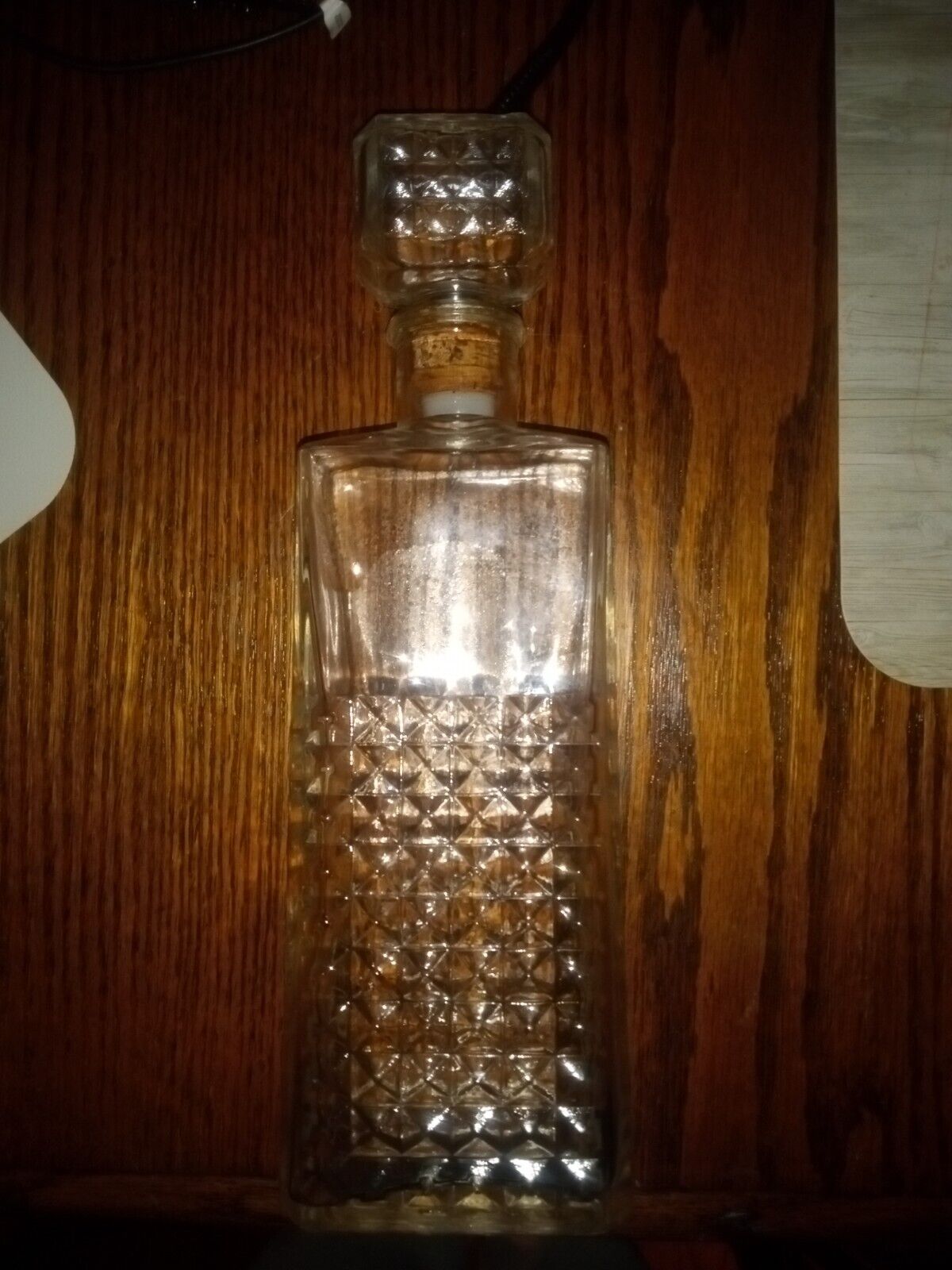 Vintage Atlantis Crystal Whiskey Decanter Approx 10 Inches Tall With Stopper