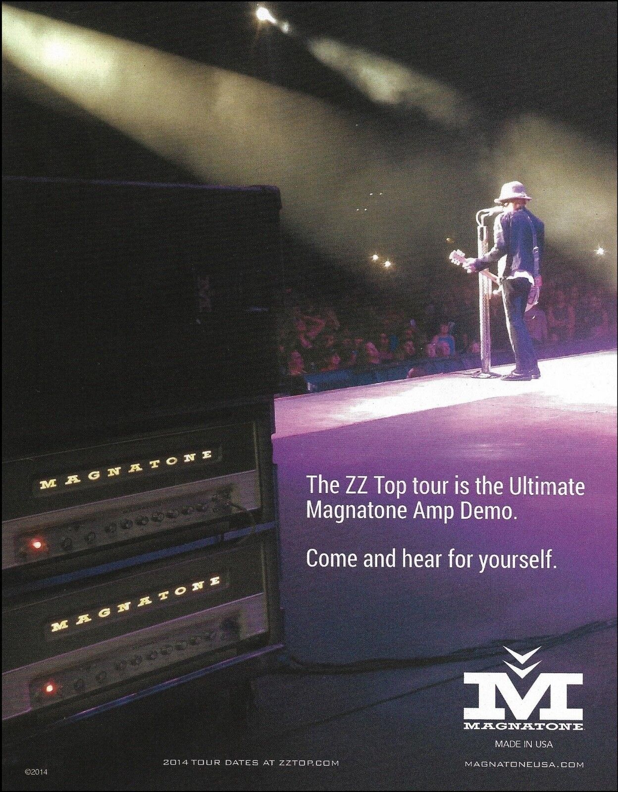 ZZ Top Billy Gibbons 2014 Magnatone guitar amp ad 8 x 11 advertisement print