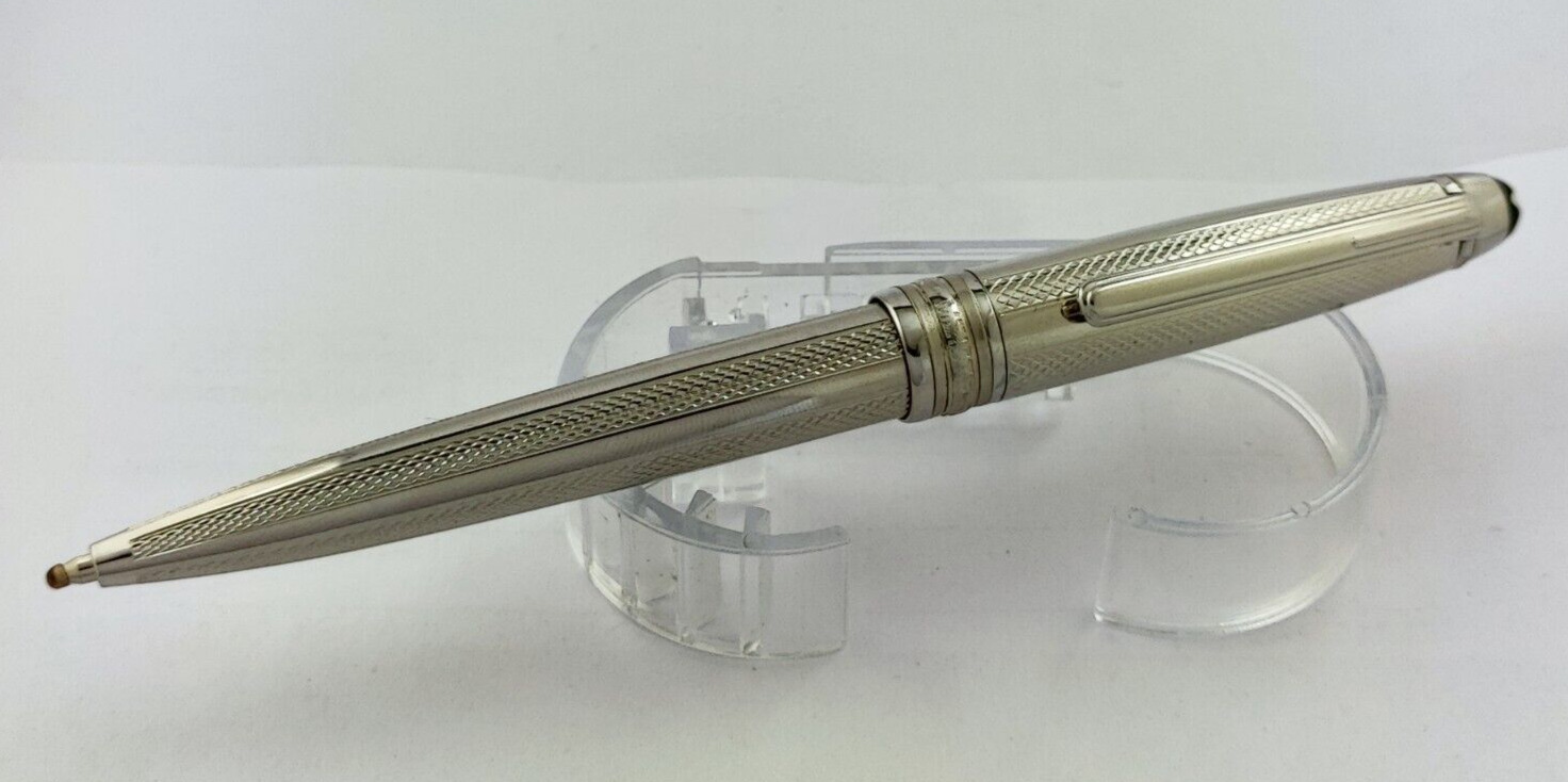 Premium Montblanc Meisterstuck Silver Pen + Silver Clip Roller Ballpoint Pen