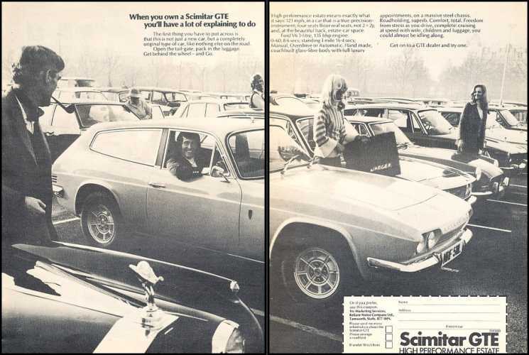 1973 Reliant Scimitar GTE Original 2-page Advertisement Print Art Car Ad K10A