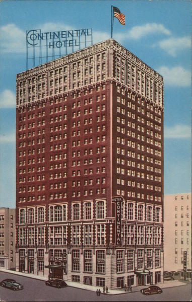 1964 Kansas City,MO Continental Hotel Missouri The Allis Press Chrome Postcard