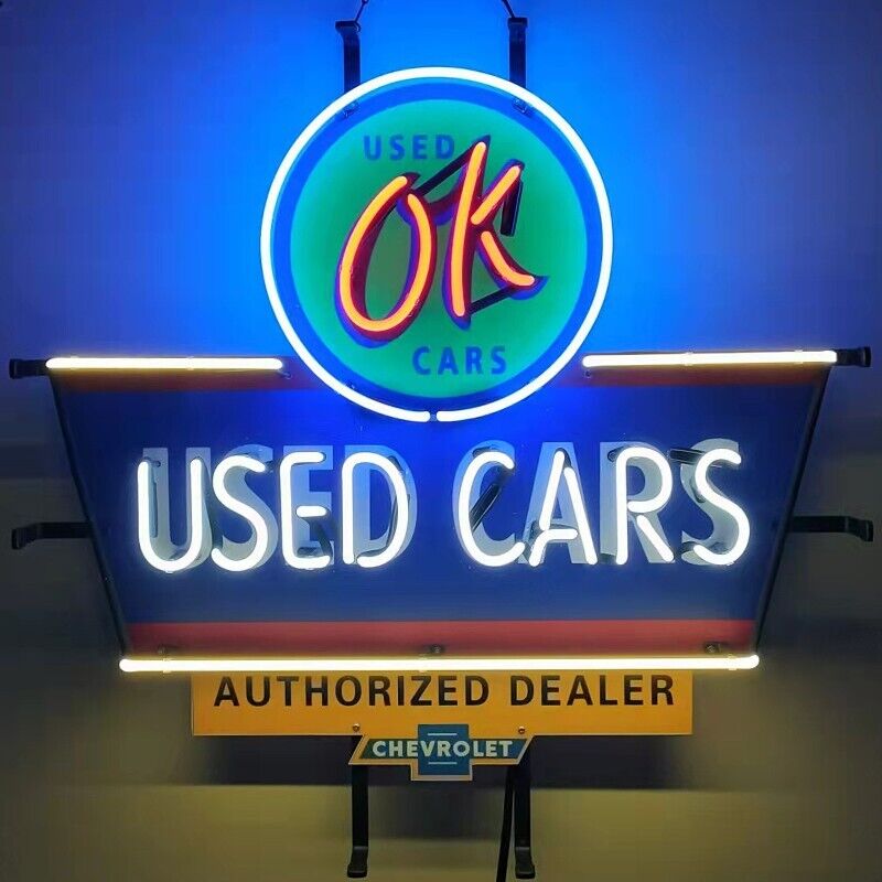 OK Used Car Neon Sign Garage Wall Decor HD Printing Artwork Gift 24x24