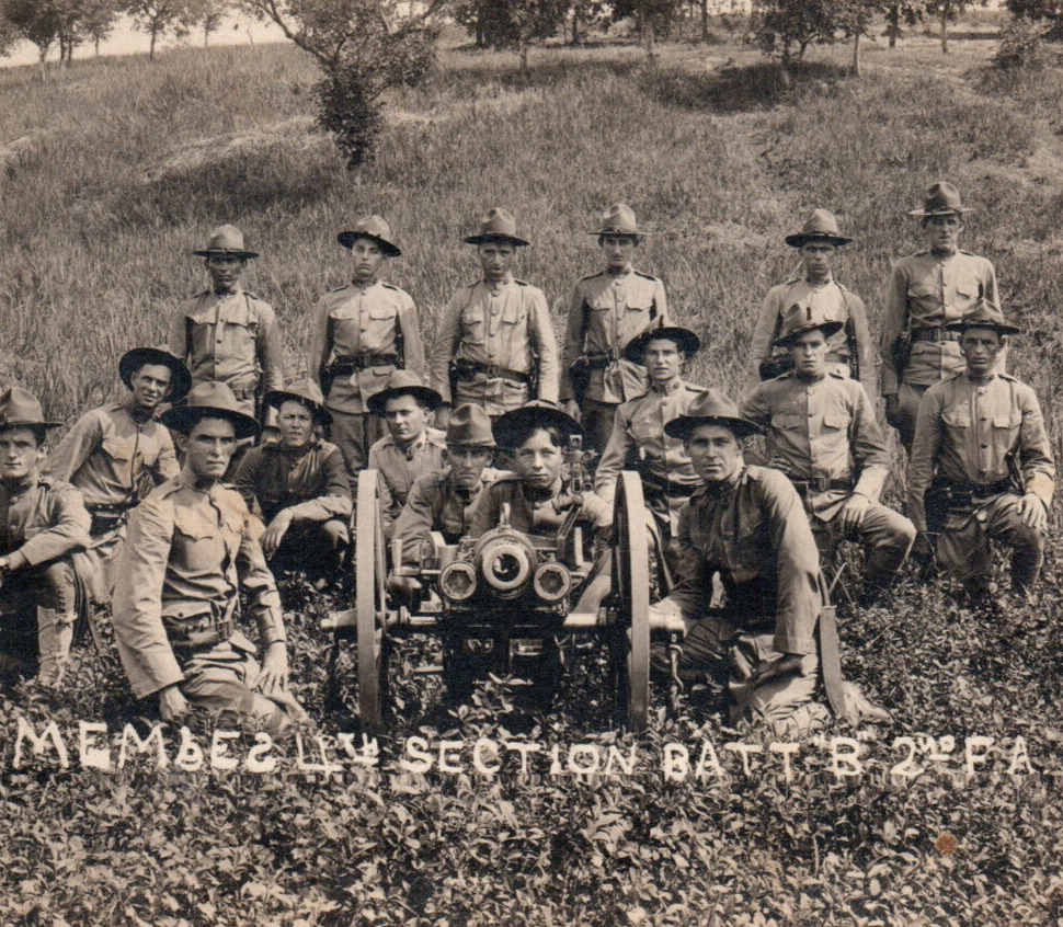 WWI 2nd Field Artillery US Army Gun Soldiers Real Photo Postcard Rppc