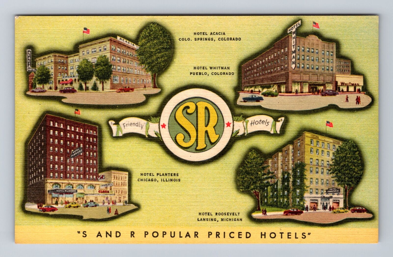 Chicago IL-Illinois, Hotel Planters, Souvenir, Antique, Vintage Postcard