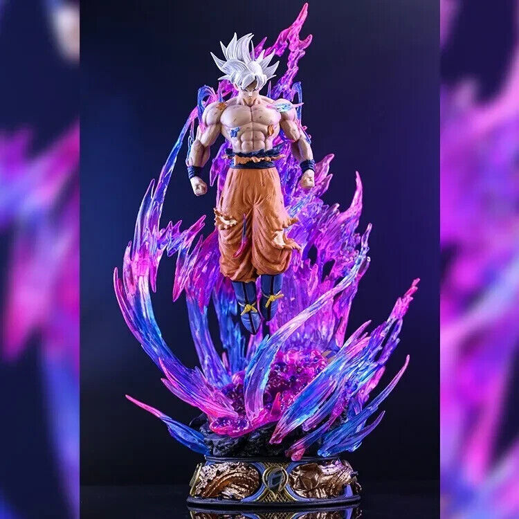 Dragon Ball Figure Model Son Goku Statue Awaken w/ LED Light 15'' PVC Toy In Box