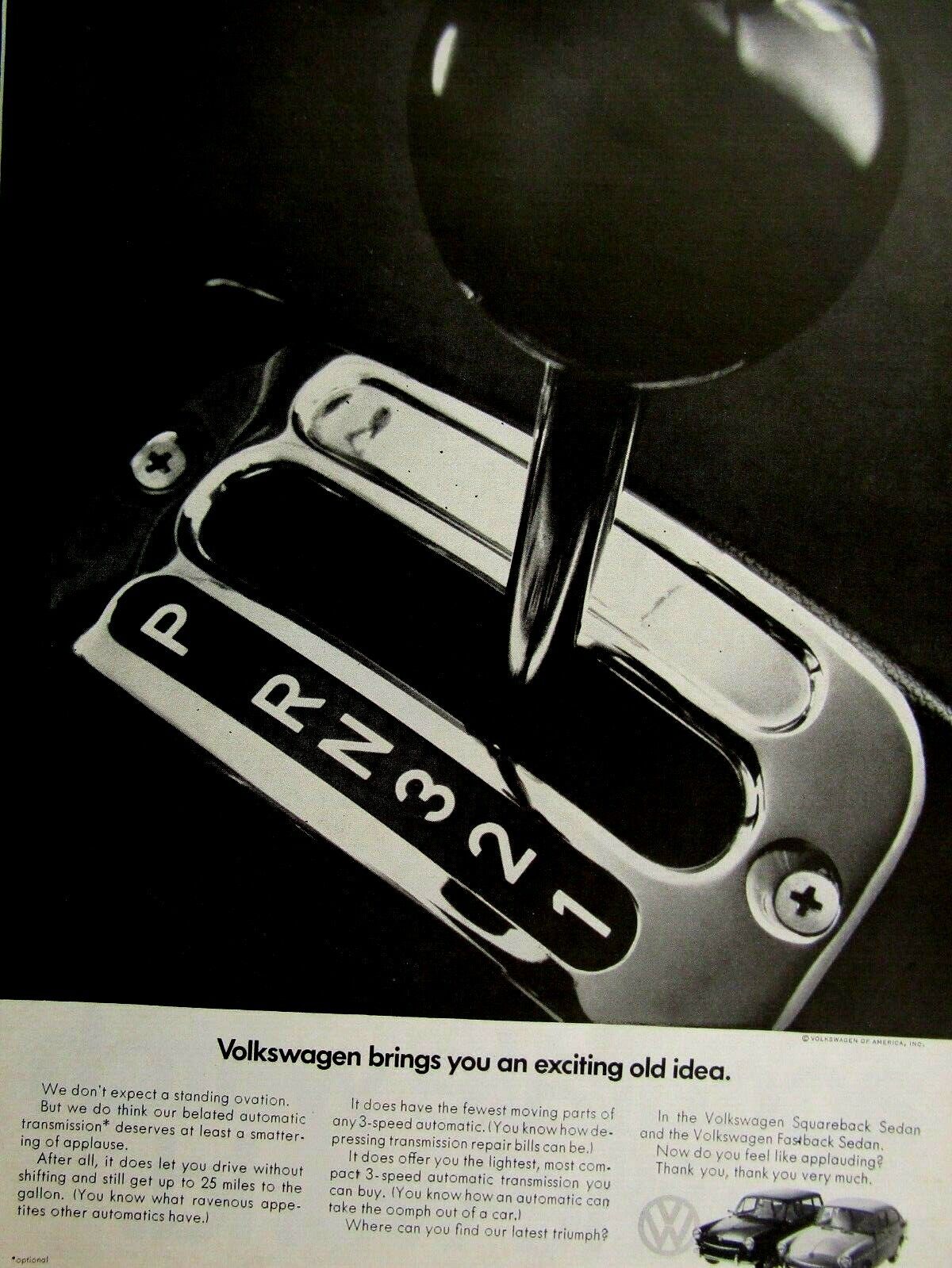 1969 Volkswagen Square & Fastback Exciting old idea Original Print Ad 8.5 x 11