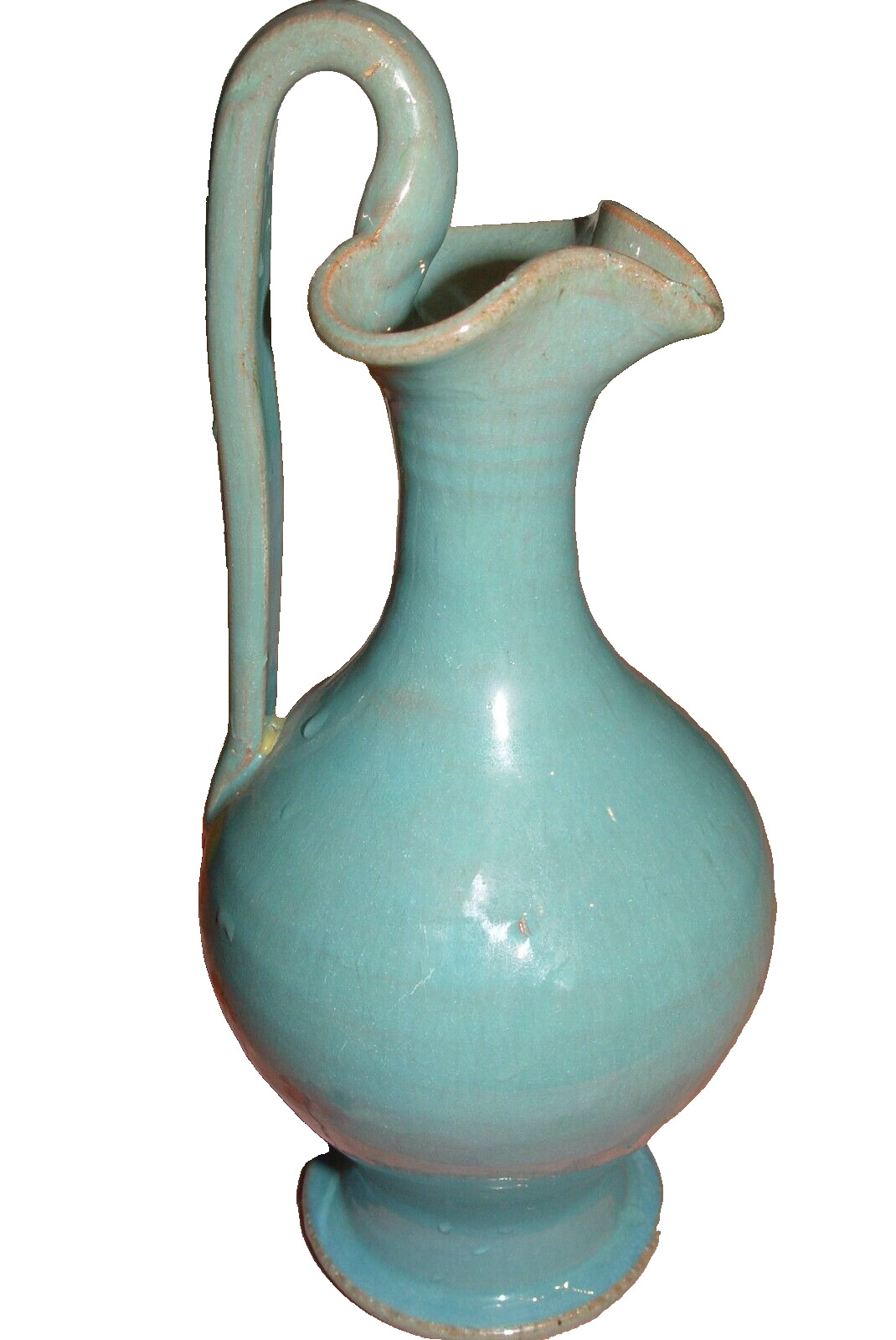 M.L. Owens Seagrove Pottery North Carolina Rebecca Pitcher Turquoise RARE