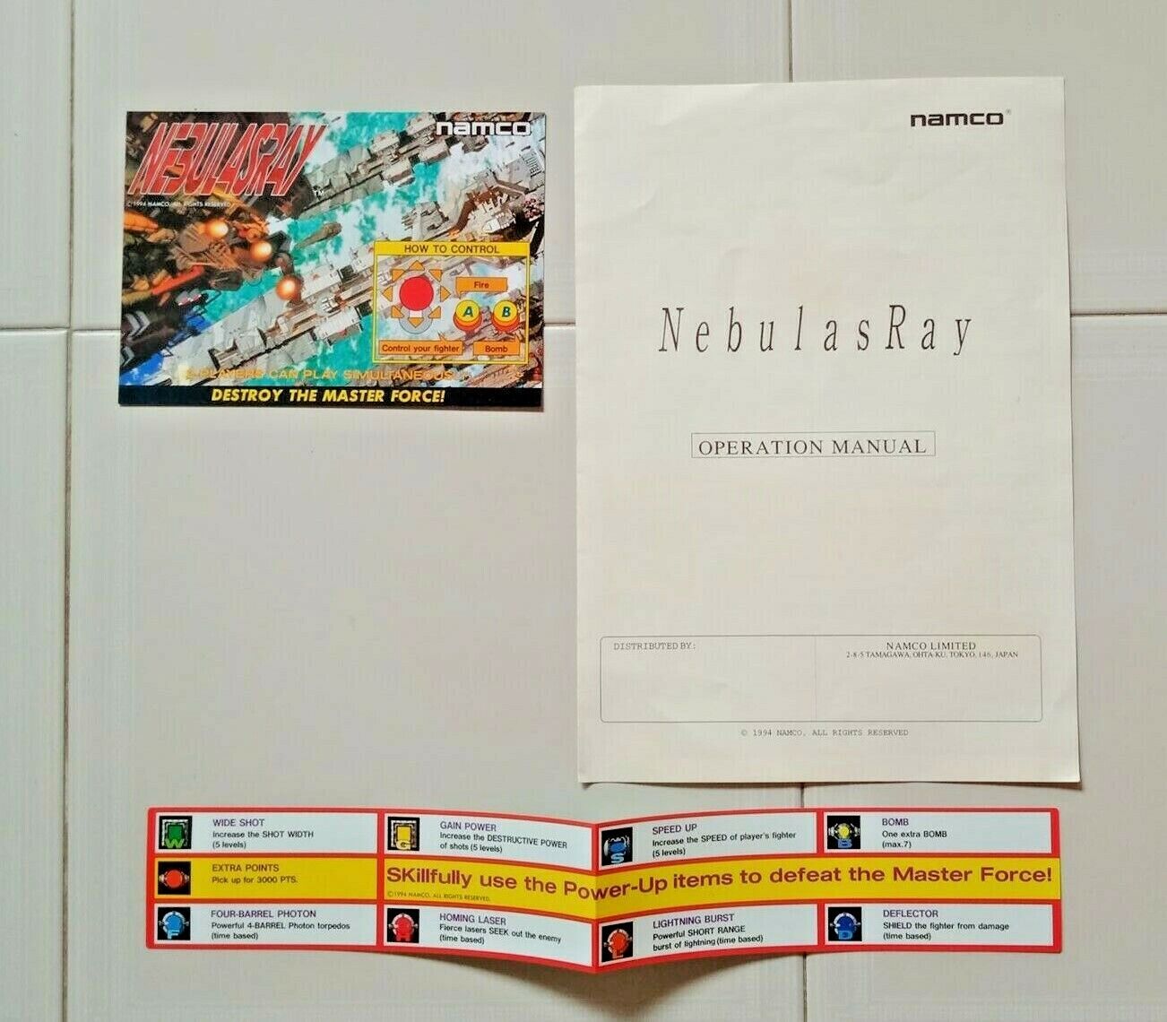Vintage 1994 NebulasRay : Arcade Game Manual Vintage ( Namco )