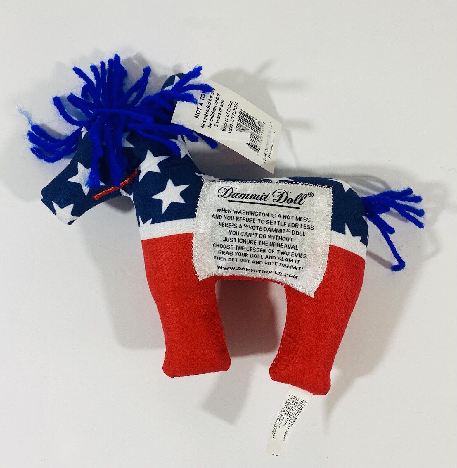 Dammit Doll Vote Democrat Donkey Political Humor Washington DC 6.5” Plush