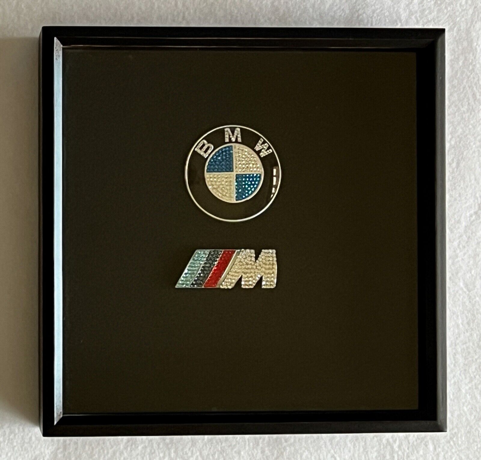 BMW Framed Shadow Box Crystal Roundel and M Logo (M2/M3/M4/M6/M7/M8)