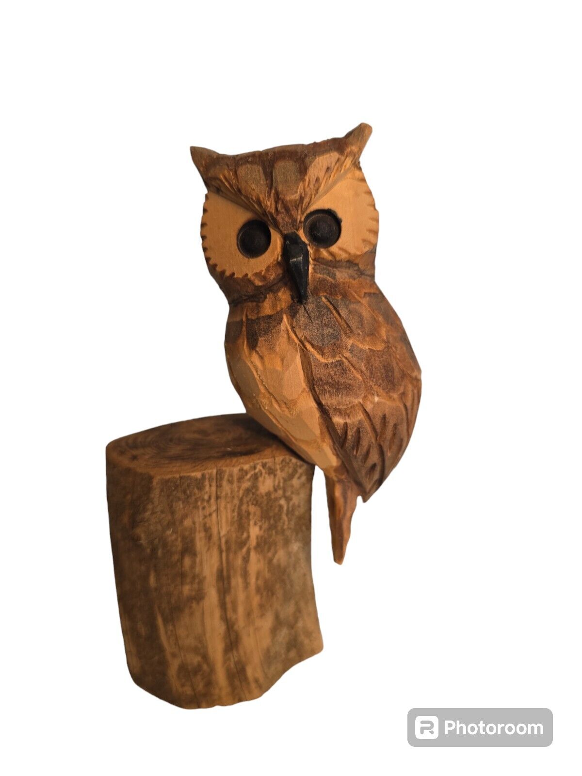 John Cowden Wood Carver Owl on Stump Sevierville, TN 6.5\