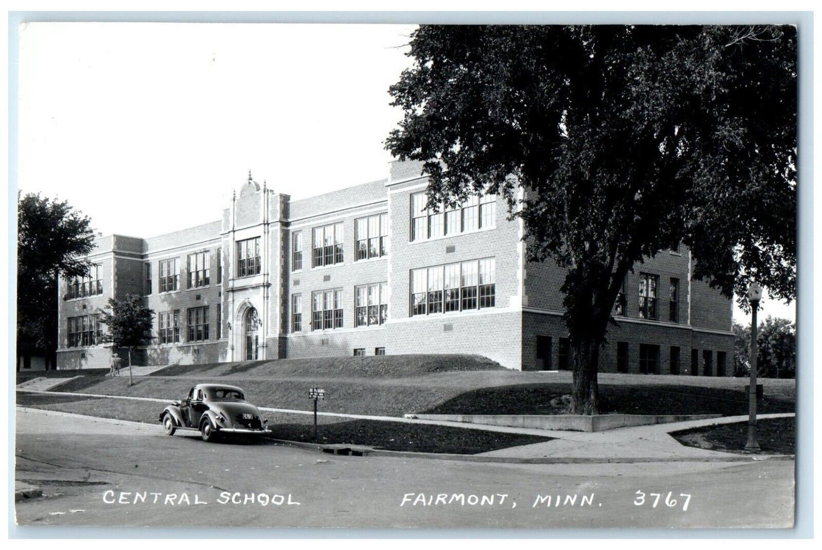 c1940 Central School Exterior Building Fairmont Minnesota MN RPPC Photo Postcard