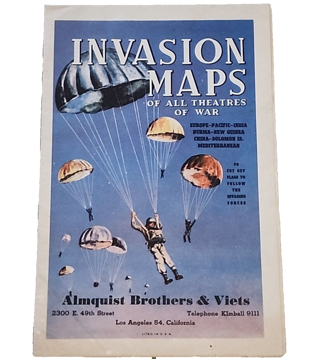 1940 Hammond Invasion Maps of all Theaters of War WWII RRP53