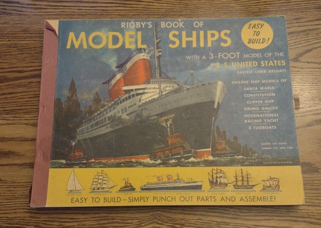 Vintage 1953 Rigby\'s Book of Model Ships⚓⛵🛟🧭⚓ Complete🛟⛵Great Piece 🧭⚓