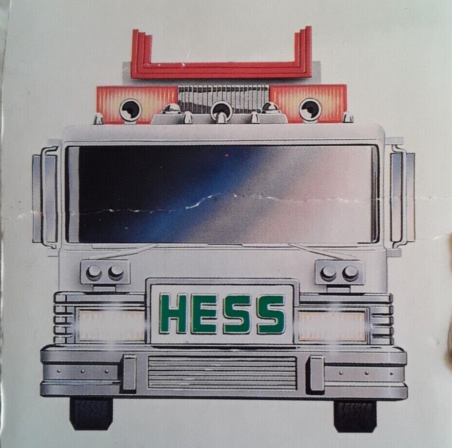 1989 Hess Toy Fire Truck Bank with Lights, Emergency Flashers, Dual Sound Siren