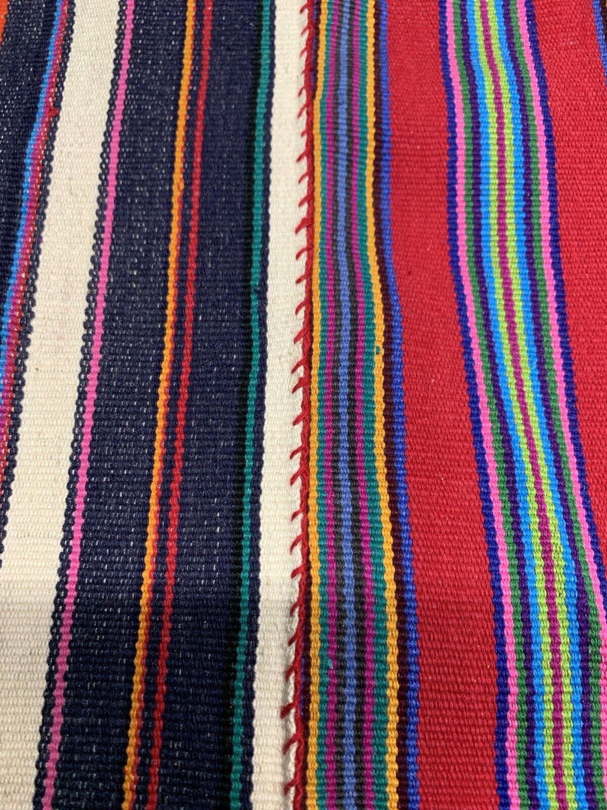 Two Peruvian Backstrap Hand Woven Table Cloth, Shawl Or Blanket 87”L X29 1/2”W 