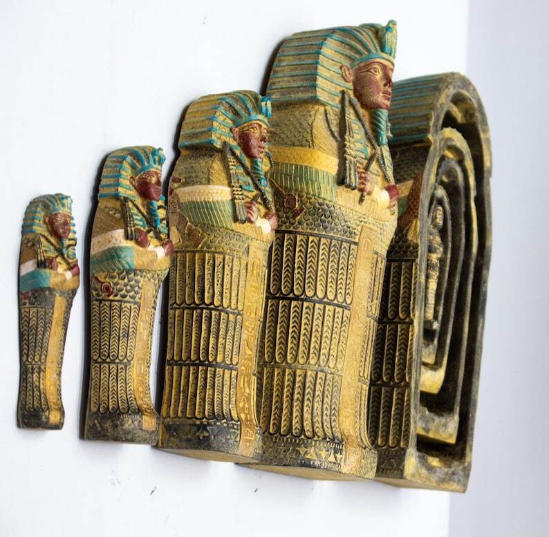 Set of King Tutankhamun coffins, Egyptian King, Made in Egypt with care and love