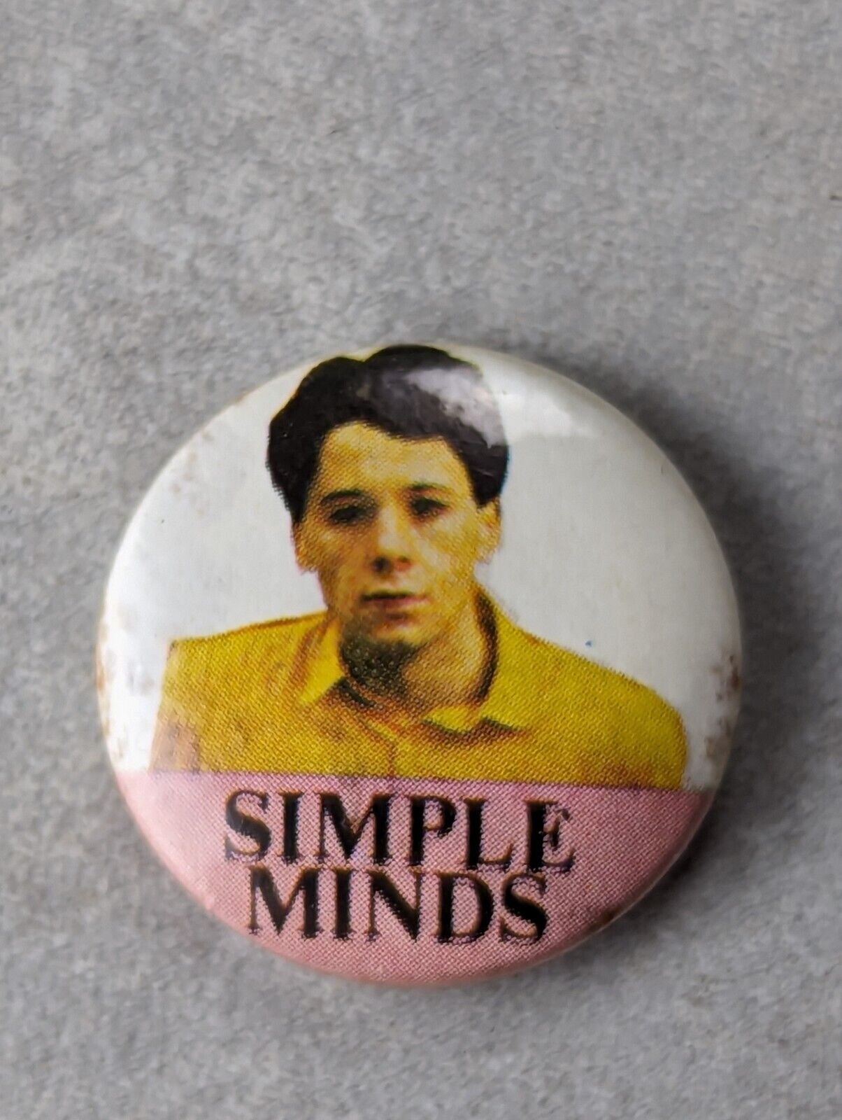 Vintage 80s Simple Minds Pin BADGE 