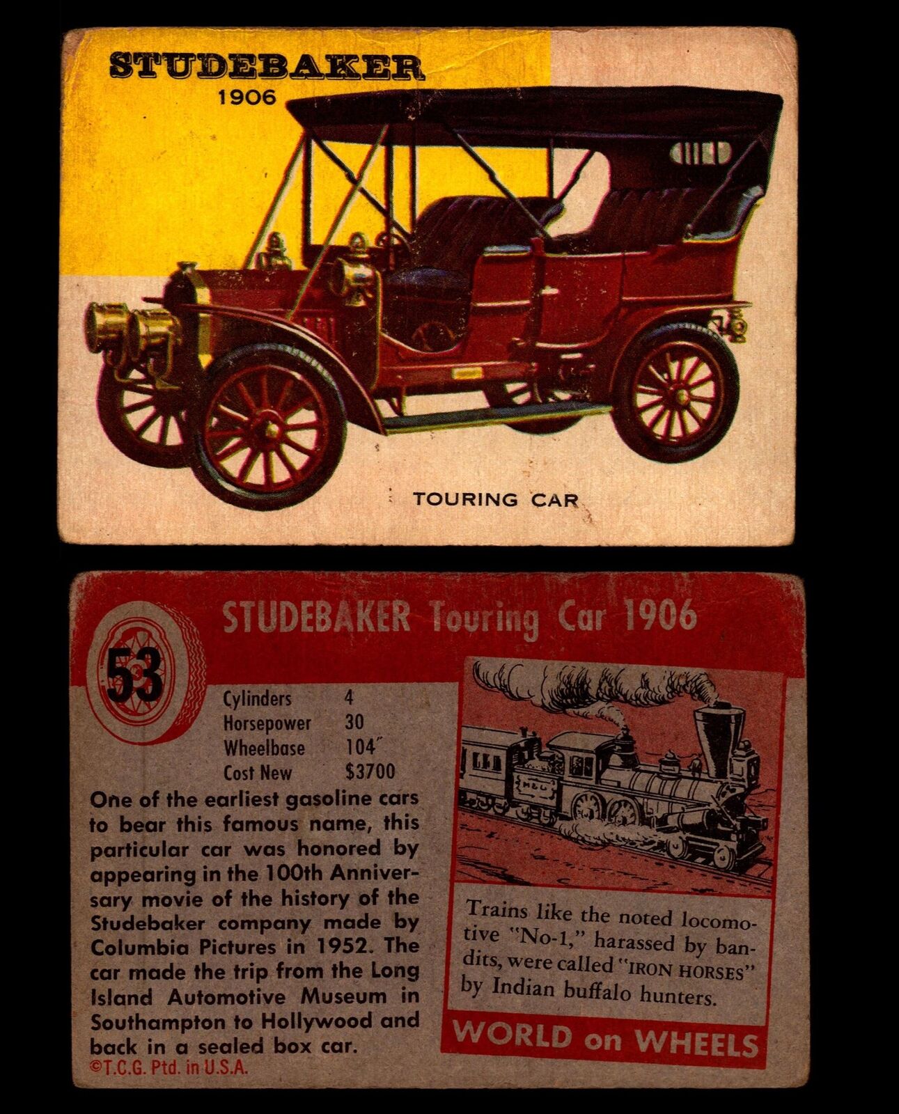 World on Wheels Topps 1954 Vintage Trading Cards #1-#100 You Pick Singles