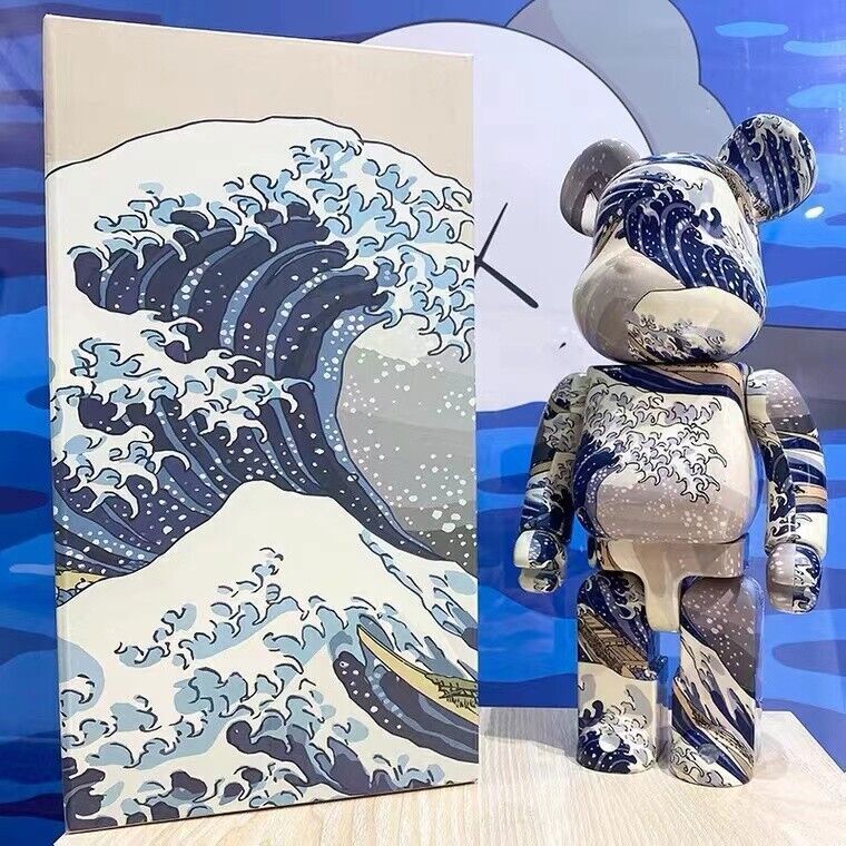 400%Bearbrick Surfing(The Great Wave)Art graffiti Ornament Action Figure Gift