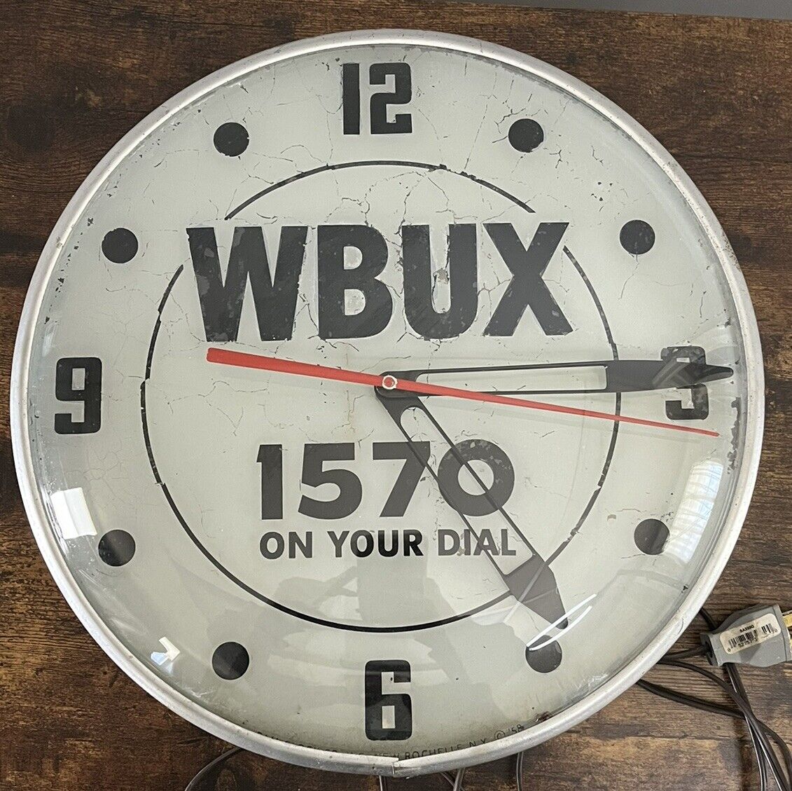 Vintage PAM Clock Advertising Radio Station WBUX 1570 Doylestown PA - WORKS 