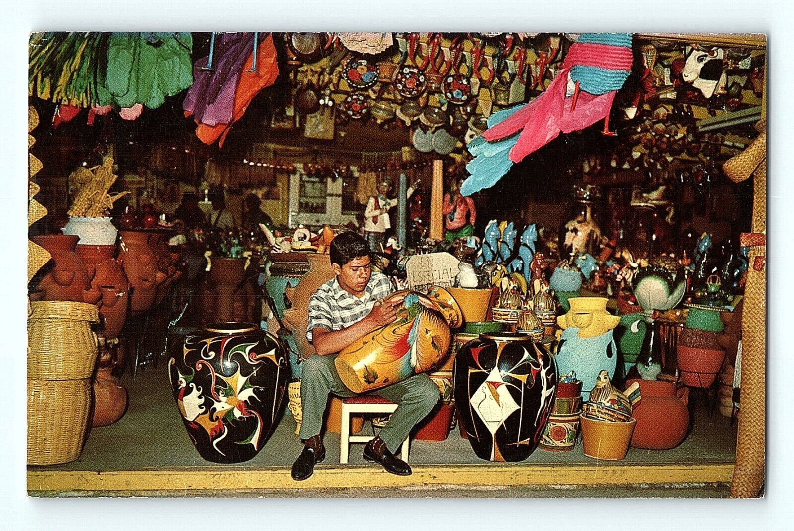 Pottery Painter Pottery Shop Along Avenida Revolucion Tijuana Mexico Postcard D1