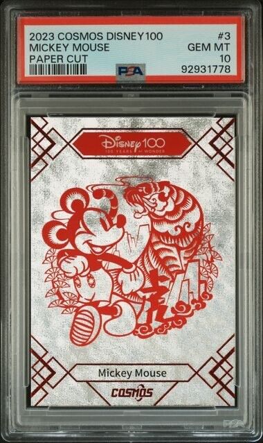 2023 Cosmos Disney100 Mickey Mouse Paper Cut #3 PSA 10 POP 2