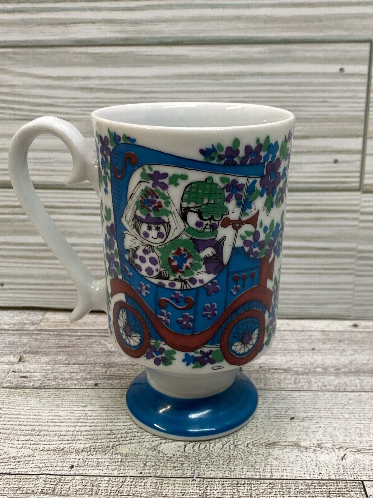 Vintage Royal Crown Blue Smug Mug #2746