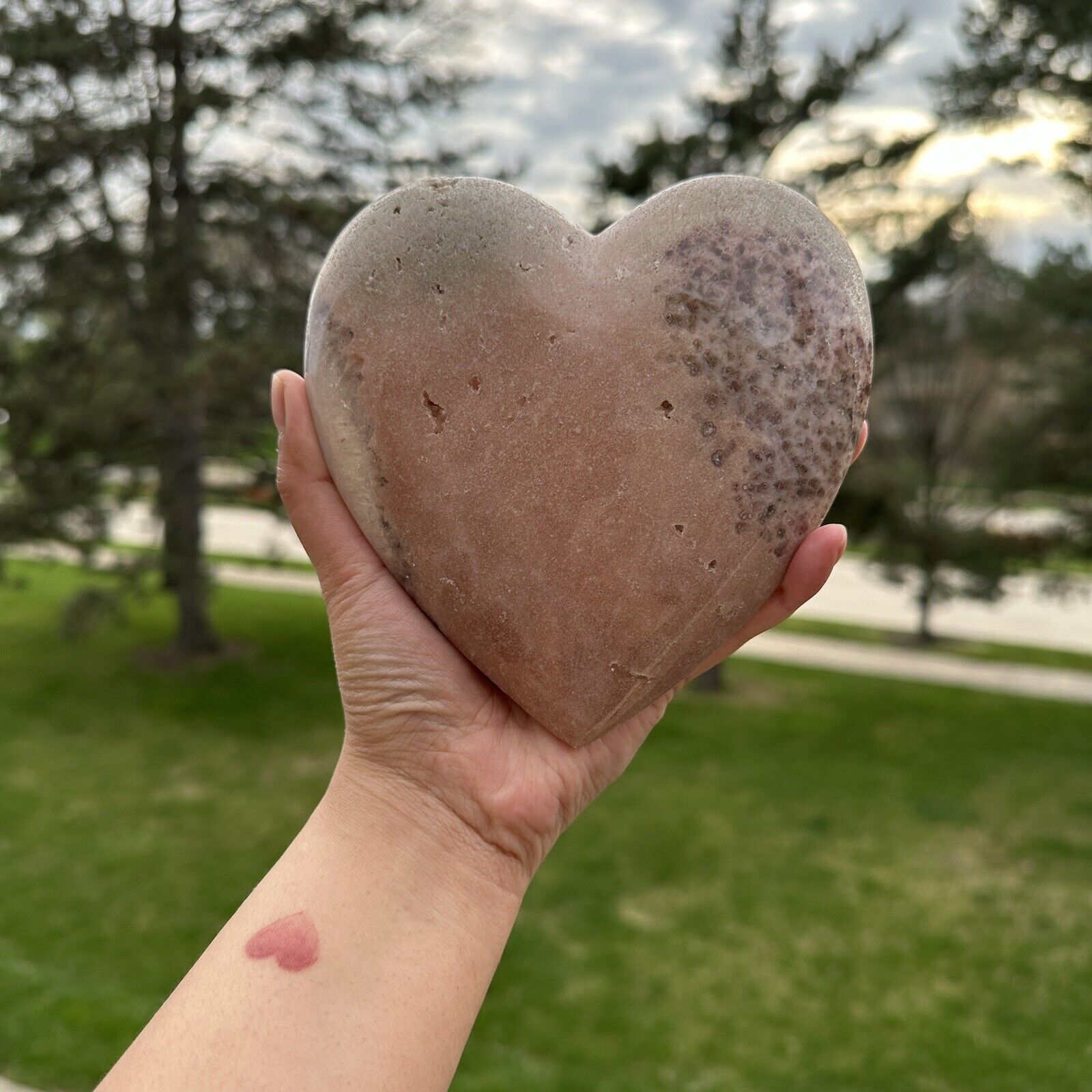 Large Pink Amethyst Heart Healing Crystal