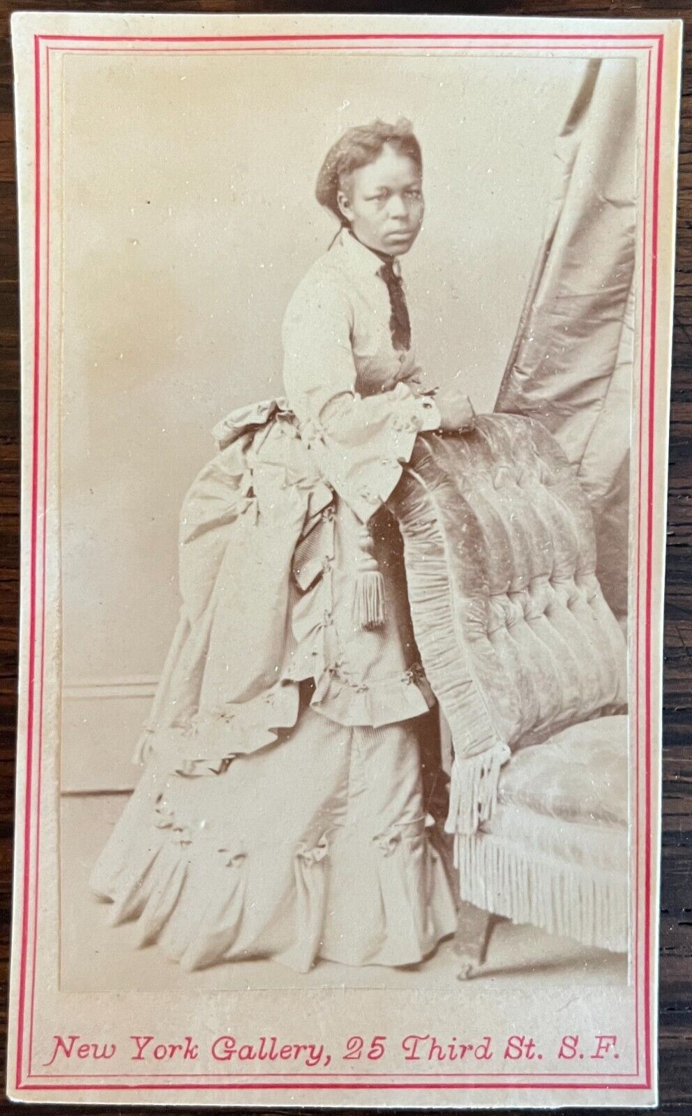 1860s AFRICAN-AMERICAN WOMAN SIGNED CDV SAN FRANCISCO CA CALIFORNIA PHOTOGRAPHY
