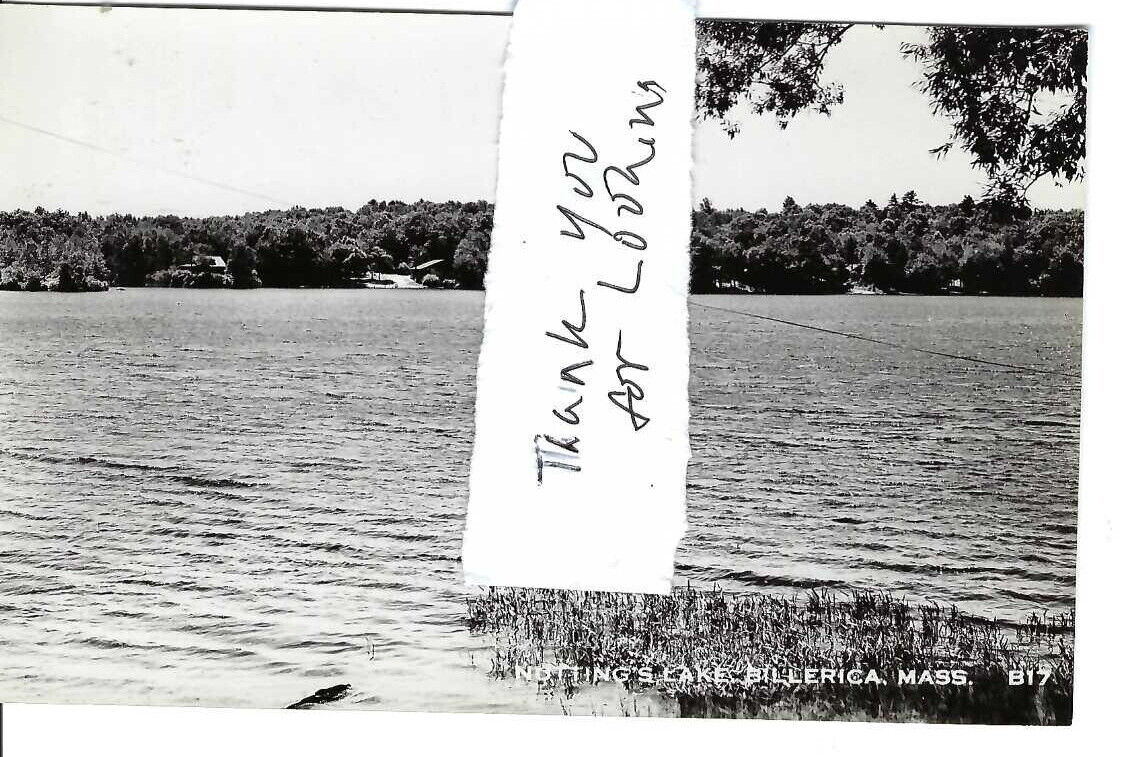 CO-393 MA Billerica Nutting's Lake RPPC Real Photo Postcard 1930's Devolite Ppr