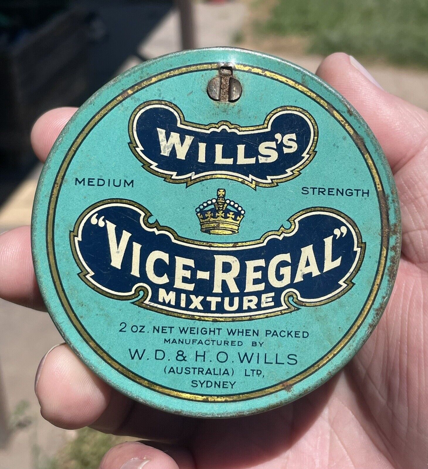 rare vintage vice regal tobacco tin with cutter sydney australia